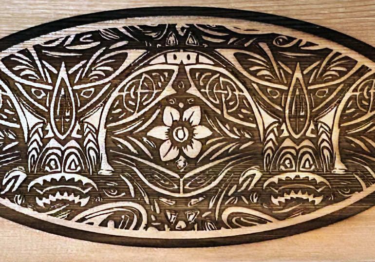 Twin Tiki – Reclaimed Cedar with Wood Burning