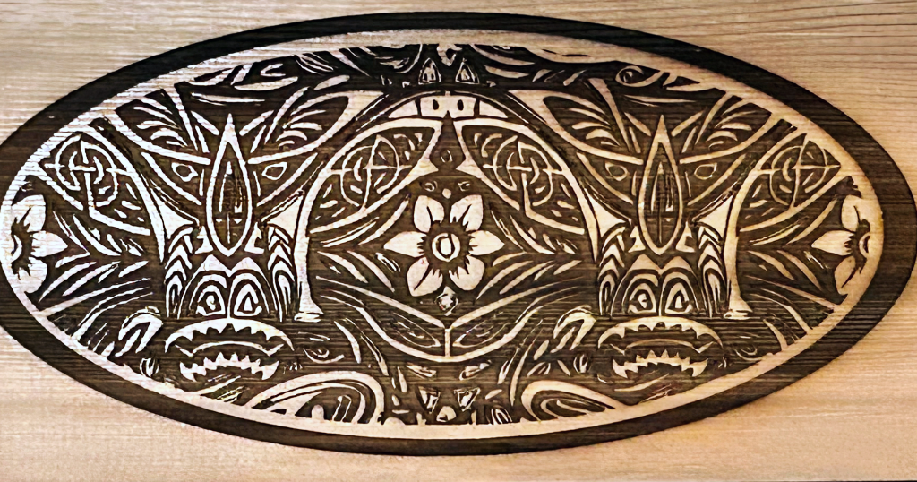 Wood Burn design inspired byCeltic, PNW coastal and Pacific islander traditions